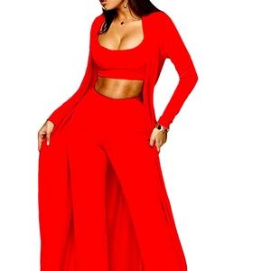 Three pieces set.  Crop top cardigan !